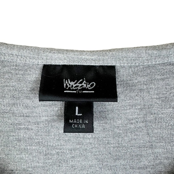 Mossimo Gray Sheath T-shirt Dress Red Side Stripes Size Large - Picture 7 of 7